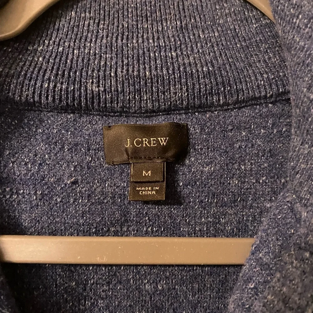 Mens Royal Blue J. Crew 1/2 Zip Pullover Sweater 100%‎ Cotton Size Medium